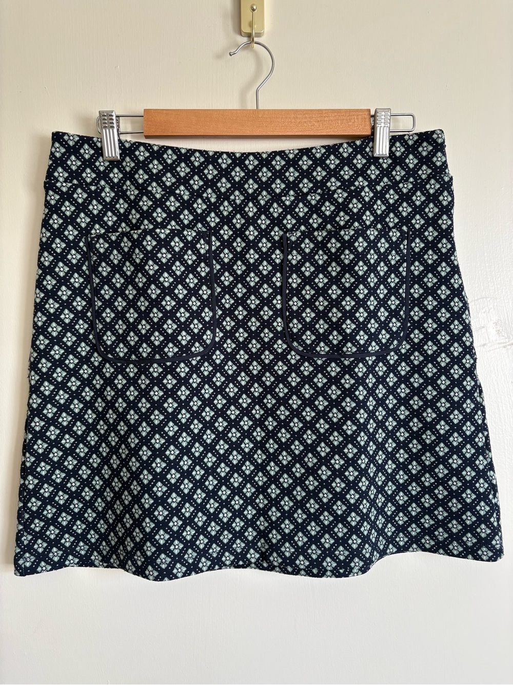 LOFT Outlet Navy Patterned Skirt Size 10P